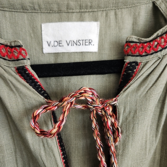 V De Vinster Embroidered Ballon Sleeve Dress - Picture 8 of 16